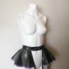 Latex Peplum Suspender Belt with Bow and Trim
