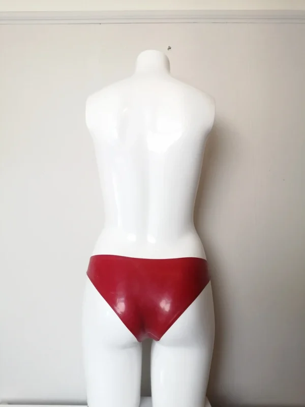 Luxe Low-Rise Red Latex Briefs – Handmade, Snug Fit, UK Latex