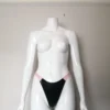 Latex High-Waist Thong Back Knickers – Black & Baby Pink
