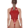 Latex High-Cut Bodysuit Stella010 – Red