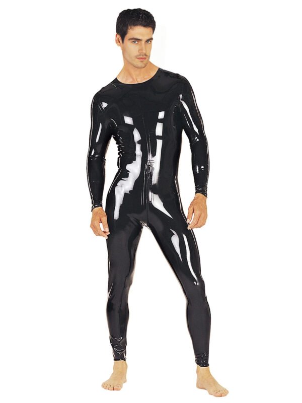 Neck Entry Latex Catsuit with Full Body Enclosure and Crotch Zip