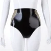 Elegant Latex High-Waist Ava Brocade Brief with Zipper and Thong Back