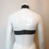 Custom Latex Underboob Halter Top with High Neck and Popper Fastening
