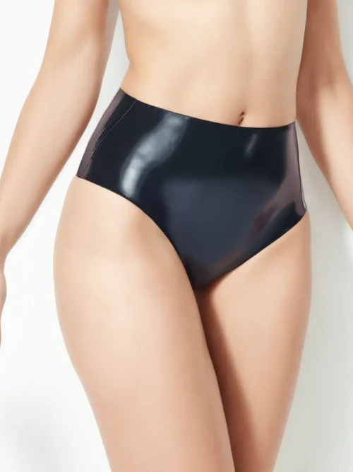 High-Waisted Latex Panties – Sleek Minimalist Cut
