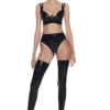 Luxe Cutout Underwire Latex Lingerie Set – Bra & Crotchless Panty