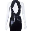 Laura Cutout Latex Mini Dress with Snake Pattern Waist Detail