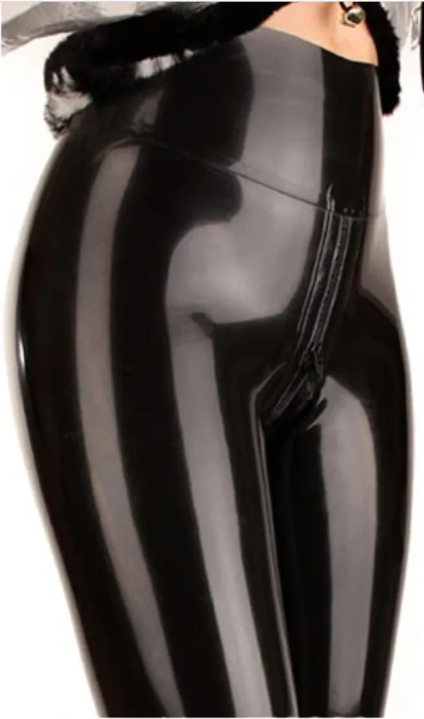 Latex Crotch Zip Leggings