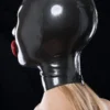 Glossy Latex Hood with Red Inflatable Gag and Rear Zipper