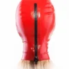 Red Latex Hood with Black Eye & Mouth Trim and Rear Zipper