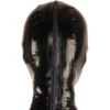 Transparent Black Latex Hood with Tongue Gag and Perforated Eyes