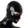 Classic Black Latex Hood with Eye Openings and Rear Zipper – 0.4mm Panel Design