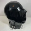 Latex Full-Face Hood with Hidden Eyes and Collar – 0.4mm Rubber with Back Zipper