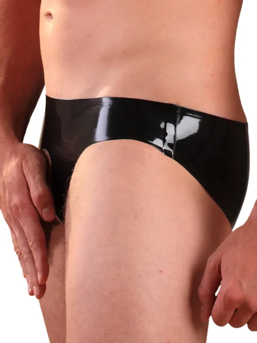 Glued Latex Full Briefs with Cut-Out Front Ring – Bold & Seductive Men’s Latex Underwear
