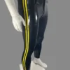 Latex Skincut Jeans with Yellow Side Stripes and Belt Loops