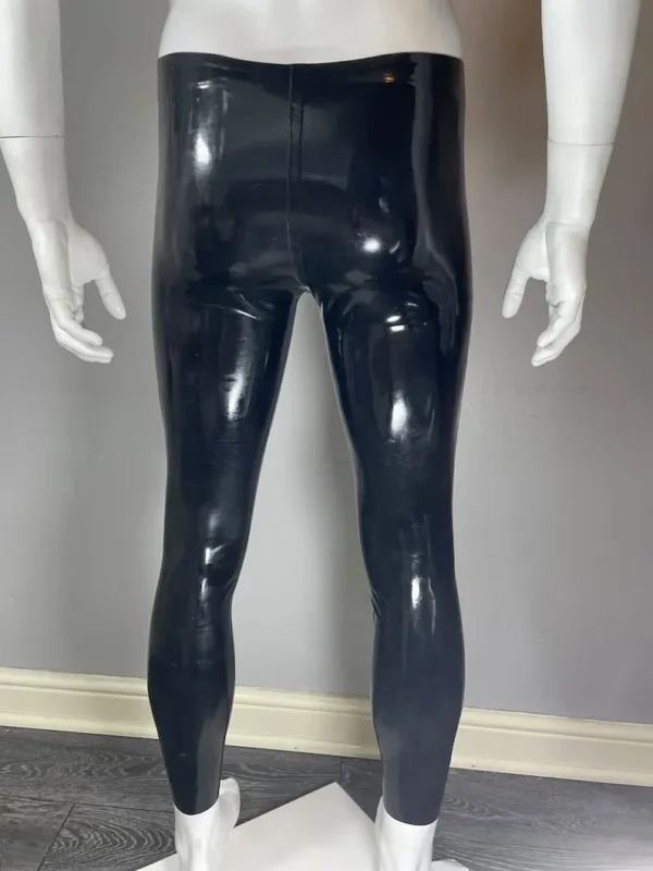 Latex Leggings with Codpiece – Custom Fit Men's Fetish Pants in Black with Red Details