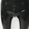 High-Waist Latex Leggings with Dual Zipper and 3D Contour – Black