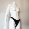 High-Waisted Black Latex Thong – Handmade Custom Fit, Minimal Design