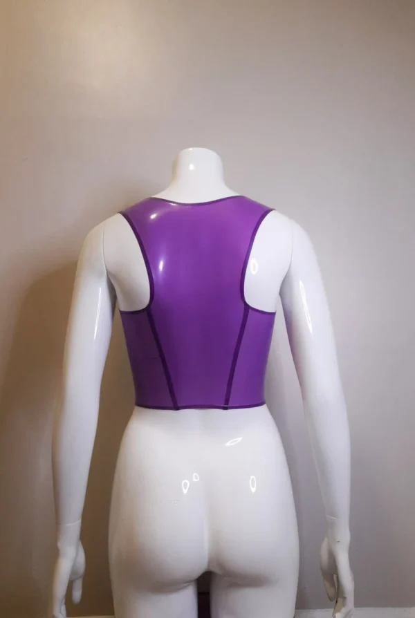 Latex Corset Style Top with Popper Front – Handmade Low-Cut Latex Tank