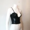 Latex Plunge Neckline Crop Top