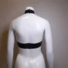 Latex Underboob Halter Top with O-Ring Collar and High Neck Snap Closure