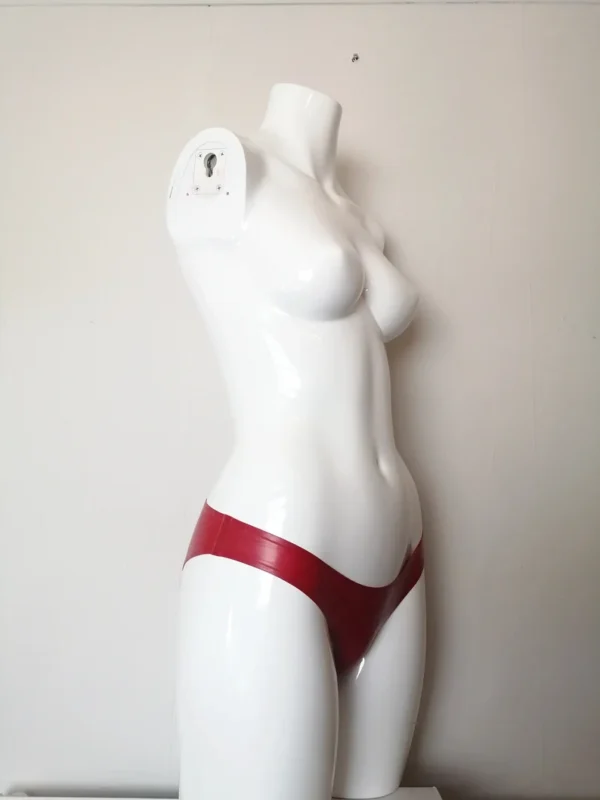 Luxe Low-Rise Red Latex Briefs – Handmade, Snug Fit, UK Latex