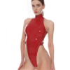 Latex High-Cut Bodysuit Stella010 – Red