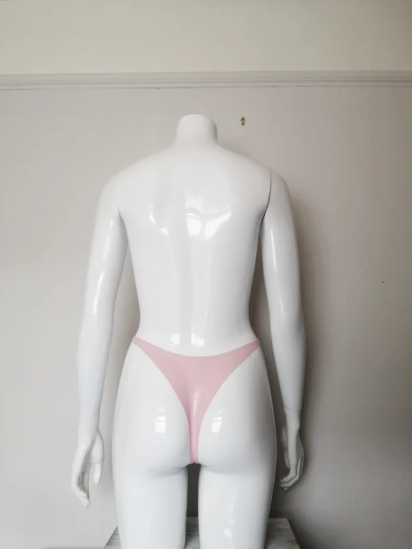 Latex High-Waist Thong Back Knickers – Black & Baby Pink