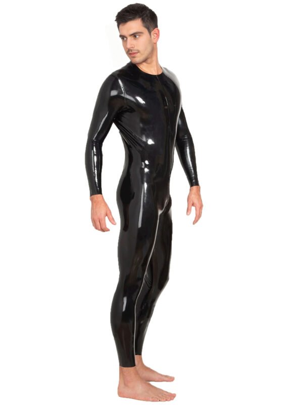 Neck Entry Latex Catsuit with Full Body Enclosure and Crotch Zip