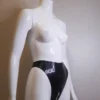 Extreme High-Waist Latex Thong with Full-Length Crotch Zip