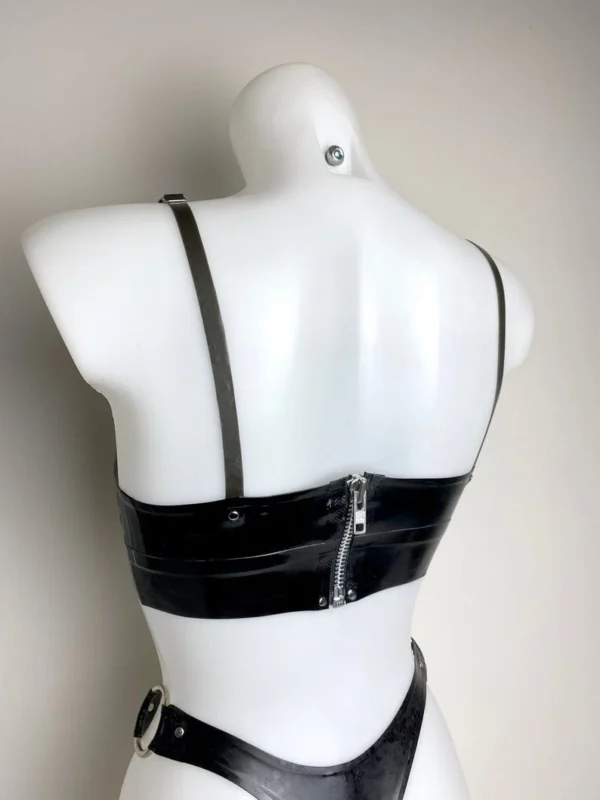 Latex Bra with Adjustable Straps and Zipper in Any Colour