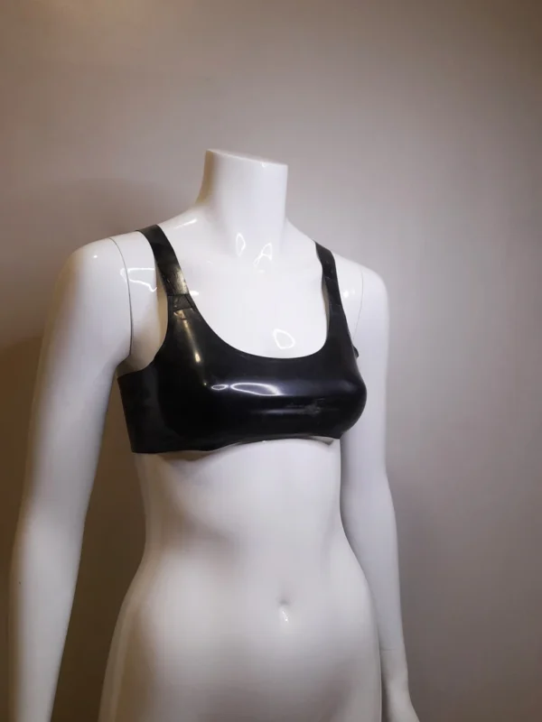 Latex Adjustable Strap Bralette Crop Top