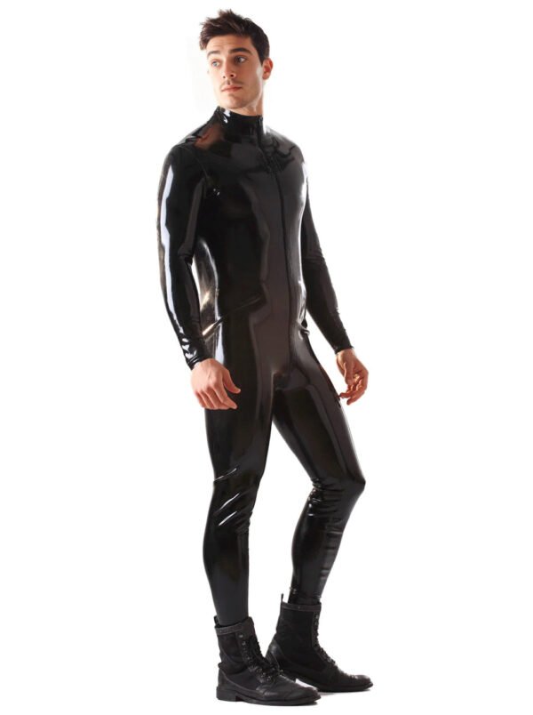 Classic High-Neck Latex Catsuit with Full Front Zip