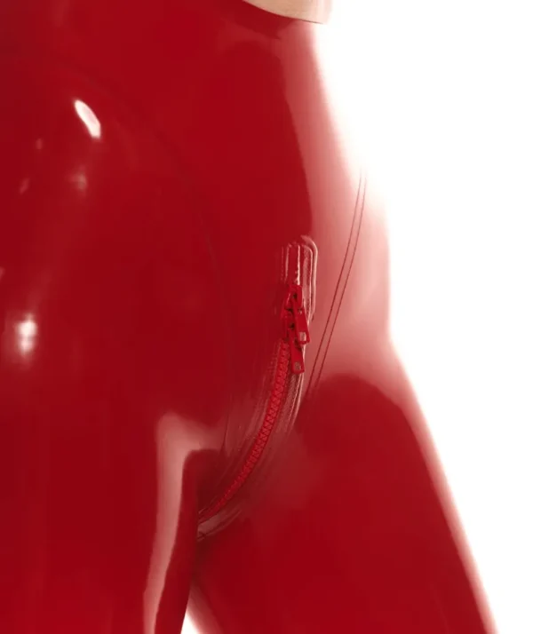 Stella High-Waist Latex Leggings with Back Seam Detail and Zipper