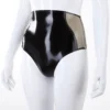 Elegant Latex High-Waist Ava Brocade Brief with Zipper and Thong Back