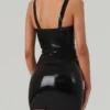 Luxury Zip-Up Latex Dress with Gold Hardware & Belt – Wish Dress