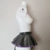 Latex Peplum Suspender Belt with Bow and Trim