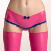 Latex Red and Black Panties with Scalloped Trim and Bow – Sexy Handmade Rubber Lingerie
