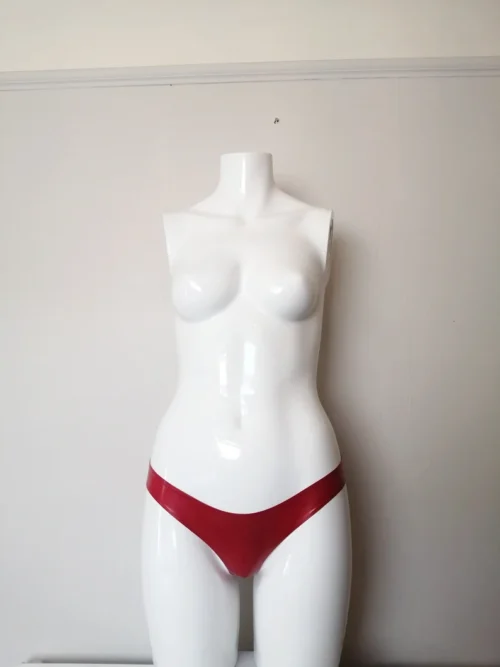 Luxe Low-Rise Red Latex Briefs – Handmade, Snug Fit, UK Latex