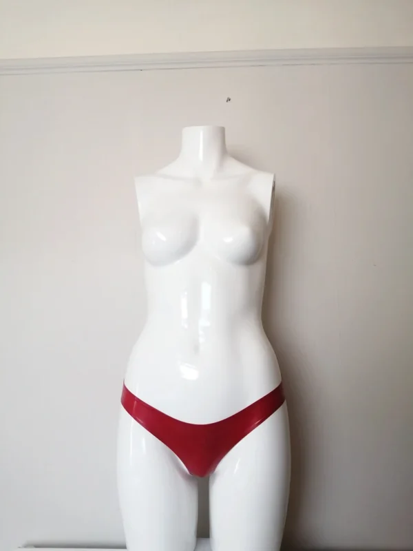 Luxe Low-Rise Red Latex Briefs – Handmade, Snug Fit, UK Latex