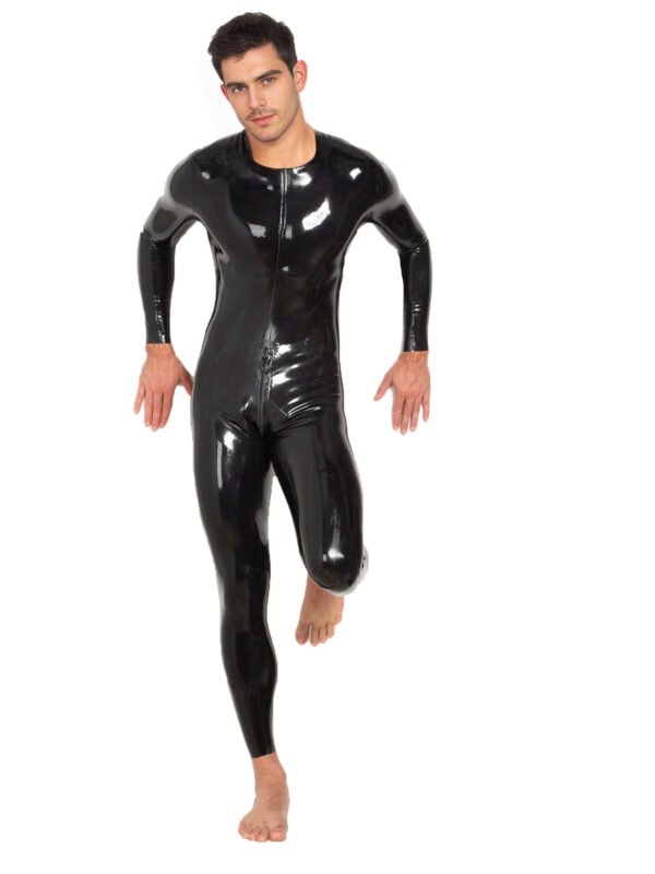 Neck Entry Latex Catsuit with Full Body Enclosure and Crotch Zip