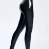 High-Shine Black Latex Leggings – Seamless Fit, 0.4mm Thickness