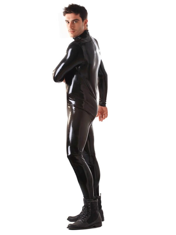 Classic High-Neck Latex Catsuit with Full Front Zip