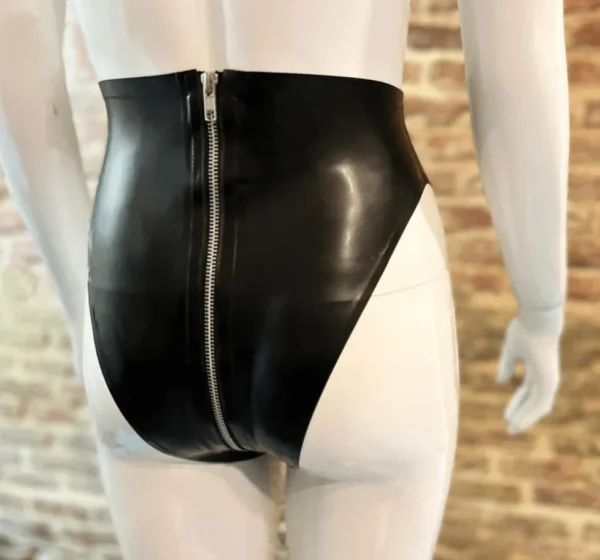 Dominique High-Cut Latex Knickers with Triple-Zip Access
