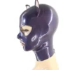 Purple Latex Cat Hood with Trimmed Eyes and Ears – Zipper Back Design