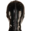Black & White Latex Hood with Contrast Trim and Rear Zipper