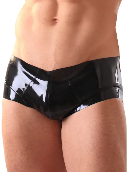 Classic Black Hipster Latex Boxer Shorts