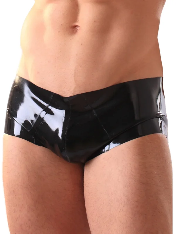 Classic Black Hipster Latex Boxer Shorts