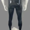 Latex Skincut Jeans with Yellow Side Stripes and Belt Loops