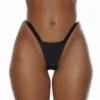 Latex High-Cut G-String Panties with Steel Piercing Detail