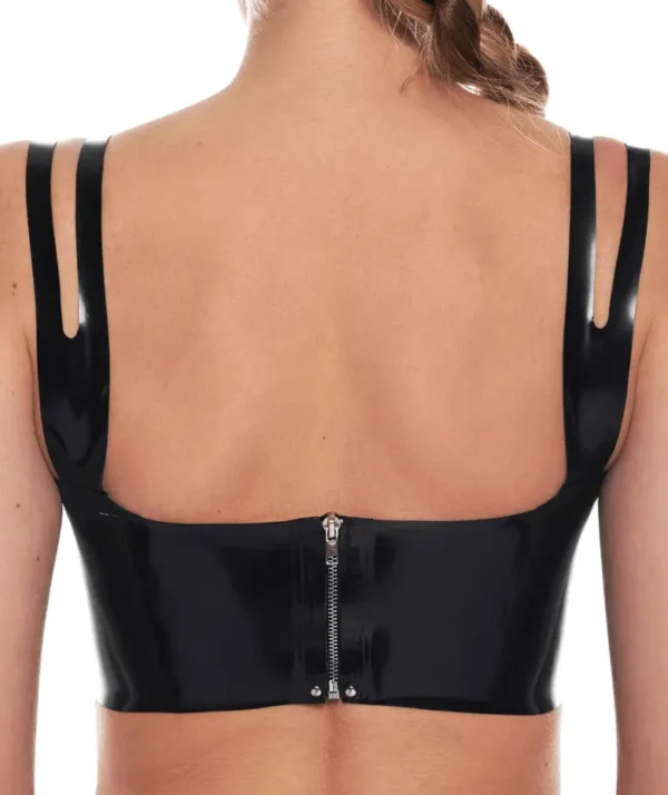 Luxe Cutout Underwire Latex Lingerie Set – Bra & Crotchless Panty